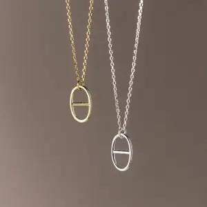 에르모사제이 N102 실버 925 고급 클립 심플 은 목걸이