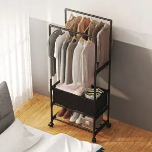 이동식 더블행거 2단 무타공 조립식 미니 옷장 수납장 공간활용 드레스룸행거