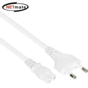 강원전자 넷메이트 220V 전용 2구(8자) AC 파워 케이블 1.3m(화이트) NMP-KPC813W