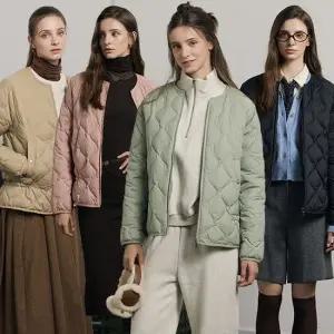 여성물결퀼팅덕다운점퍼