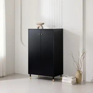 마홀앤 레시오 미니 옷장 W800xD480xH1330, 2단, 블랙