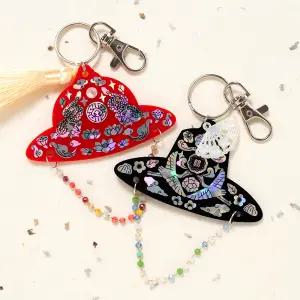 [민화샵] 전통 모자 키링 만들기 소품 갓 아크릴 열쇠고리 재료 세트 굿즈 자개