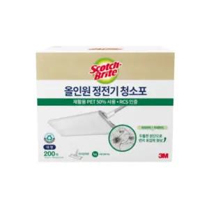 3M 먼지 청소 올인원 정전기 청소포 대형 200매, 1BOX