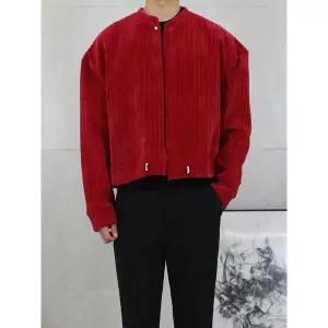 [세컨에디션]남자 숏기장 벨로아 크롭 가디건 점퍼_P410607503