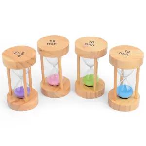 인테리어 탁상 심플 원형 원목 유리 모래시계10분/타이머/인테리어용/가정용/선물용/장식용/10분모래시계