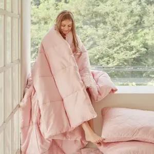 [K+K 세탁망] 라뽐므 순면60수 호주산 양모100%이불 킹2장+세탁망