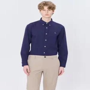 헤지스 남성 25SS [스테디셀러] 네이비 버튼다운 면 긴팔캐주얼셔츠 WHSH5A202N2