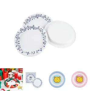 (18cm 10p) 일회용 종이 접시/그릇/1회용/파티/피크닉/용기/칼라/원형/1인/세트/위생/파티용/디자인/컬러