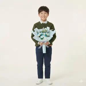 비누꽃 6송이 꽃다발 선물 생일 기념일 꽃선물 (블루 장미)