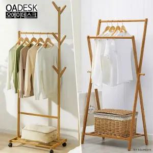[오에이데스크]원목행거/이동식행거/옷걸이/원목스탠드/소품걸이/옷장정리함