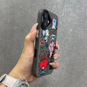 갤럭시 S25 S24 S23 S22 S21 S20 FE 울트라 에지 플러스 4G 5G 가을 B BT 21s 매트 커버에 대한 귀여운 전화 케이스