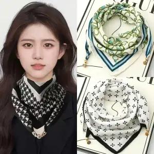 마그네틱 스카프 여성 승무원 쁘띠 면스카프