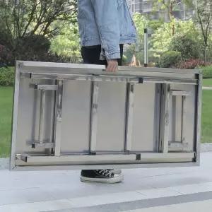 스텐 접이식 테이블 실외 사각 술집 테라스 간이 파티 철제 폴딩 스테인레스 카페 포장마차