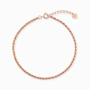 *롯쇼페특가* 18K 팔찌 할로우 로프 체인 핑크 골드