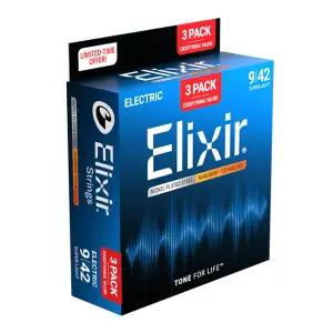 [스쿨뮤직]Elixir 나노웹 일렉기타 스트링 3팩(16566)