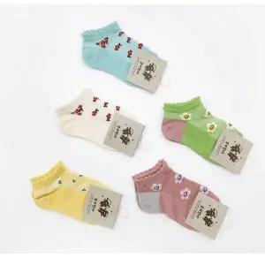 [하프클럽/]영유아 아동양말 국내산 꽃 단목양말 키즈삭스 5켤레