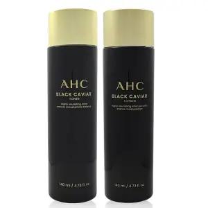 AHC 블랙캐비어 토너 140ml+로션 140ml /미백 주름개선 슈퍼푸드 캐비어 케어