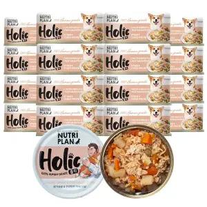 [뉴트리플랜]홀릭 닭가슴살과 야채과일 85g x 24개 강아지캔 휴먼그레이드 강아지간식
