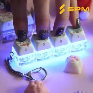 SPM 고양이 LED 키캡키링 키보드키링