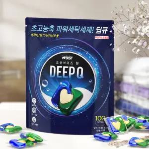 아이러브베베 딥큐 캡슐세제 100개입 오션브리즈 3in1 고농축 세탁세제 퍼퓸 실내건조 드럼 일반
