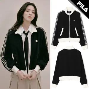 [한소희착용]휠라 1911 여성니트트랙 집업자켓 FS261FT01F005(001) 블랙_신