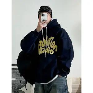 [S-XL] 그라데이션 레터링 오버핏 후드 남녀공용 4color N