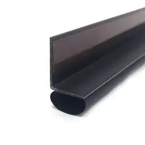 창틈이 상하단바람막이L형 점착형 틈새막이 문풍지 대형 1M, 검정