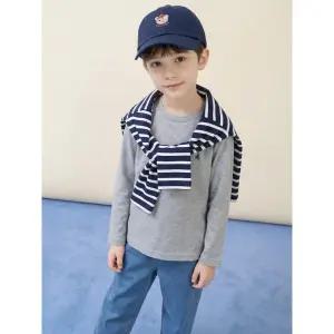 [BEANPOLE KIDS] [Essential] 수피마 베이직 긴소매 티셔츠  그레이 (BI6141UE23)