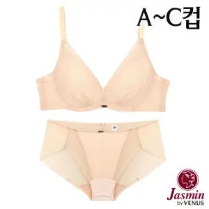 [자스민by비너스] 저중심 셔링 헴 더블윙 브라팬티2종(JBA040)75A-90C