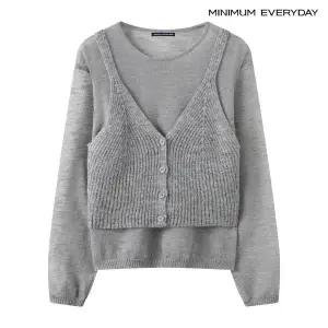 [롯데백화점]미니멈 [미니멈 에브리데이]심플 라운드 니트 골지 뷔스티에 세트 (EC1KT002D)