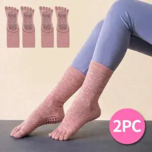 마리수 필라테스 요가 홈트 양말 2켤레 미끄럼방지 토삭스 논슬립 발가락 긴 장목 양말 덧신