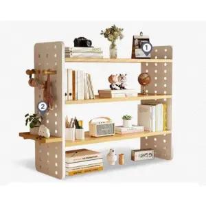 책상 위 수납 정리 타공 진열대 책꽂이 정리대 3단 50x20x60cm