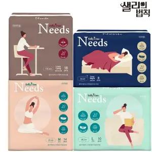 [NS홈쇼핑]샐리의법칙 니즈원 생리대 4팩 모음전/중형/대형/오버나이트/롱라이너..