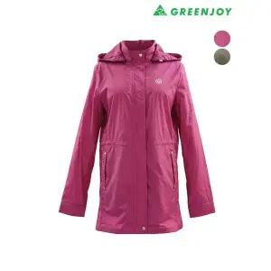 [아웃도어스/그린조이]여성 솔리드 후드 하프점퍼