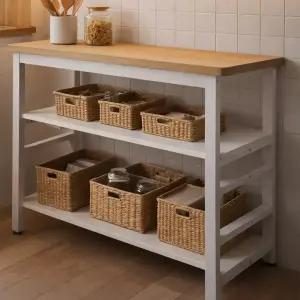 엔조이리빙 주방수납장 3단 선반 작업대 보조테이블 전자레인지 수납장 주방선반 베란다 랙