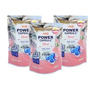 해피홈 파워캡슐 트리플프로 캡슐형 세탁세제 로즈 32개입 x3개