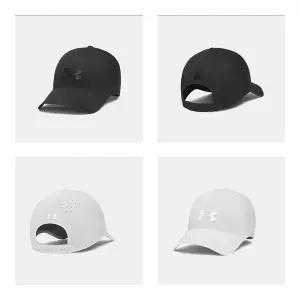 [언더아머](대전신세계)6000413 블랙 그레이 2컬러 UA StealthForm 언크러셔블 스텔스폼 모자