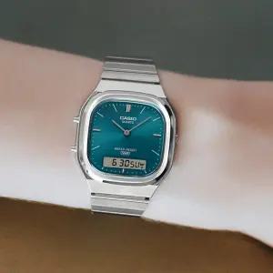 카시오 빈티지 사각 스퀘어 레트로 메탈시계 AQ-240E-3A 남녀공용 커플 학생 지코스모 백화점AS