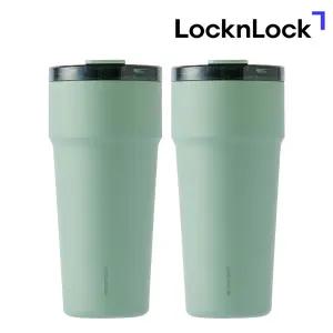 락앤락 메트로 탑핸들 세라믹 보온보냉 텀블러 900ml 그린 2개 스테인리스 티머그 TOP_LHC4419KKIs2