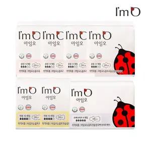 [아임오] 유기농 순면 생리대 중형 14Px4팩+대형 10Px2팩+오버나이트 6P(총 82P)