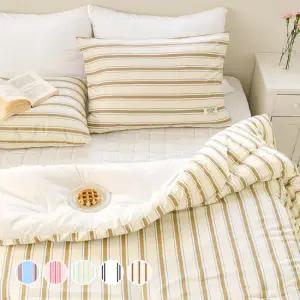 더자리 [패드포함] 모던 스트라이프 차렵이불 풀세트 SS