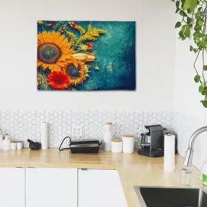 온코 벽장식 인테리어그림 해바라기그림 대형 테피스트리 패브릭 인테리어 포스터 가림천 해바라기 S