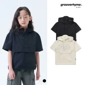 [그루부라임키즈]유니) N95/PU5 나일론스판 후드 반팔 아노락 (세미오버핏)(2COLOR) (LIAMCUV783P)