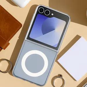 리브라 맥세이프 방수 슬림 우하뉴 케이스 투명, 갤럭시Z 플립6