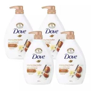 도브 릴랙싱 시어버터 앤 바닐라 바디워시 1L 4개