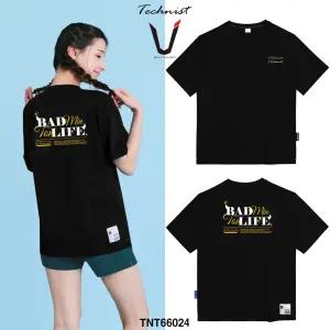 테크니스트 티셔츠 배드민턴 반팔 상의 코튼라이크 오버핏 블랙 TNT66024 남녀공용