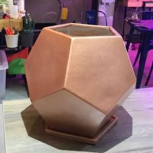 모던 수지 오각 로즈골드 30x31cm 화분흙화분 주물럭 예쁜 옹기 수공예 감성 토기 도기