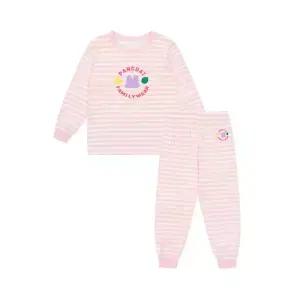 [팬콧키즈] 로고 스트라이프 모달 9부내의(BABY PINK)