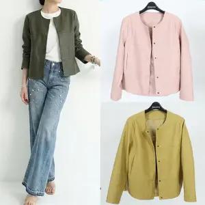 [뉴컬러입고] G.모데나 프리미엄 소프트 비건 레더 라운넥 자켓_4컬러