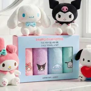 답례품 산리오 세면타올 자수 4매 세트 조카선물